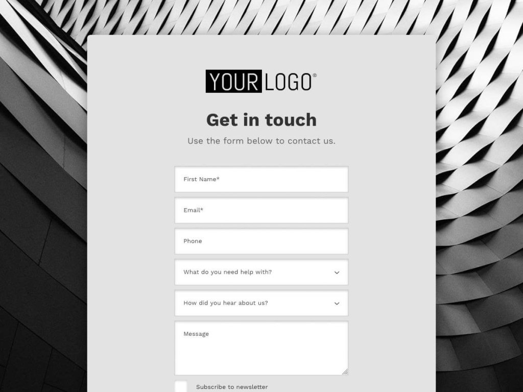 contact form template.