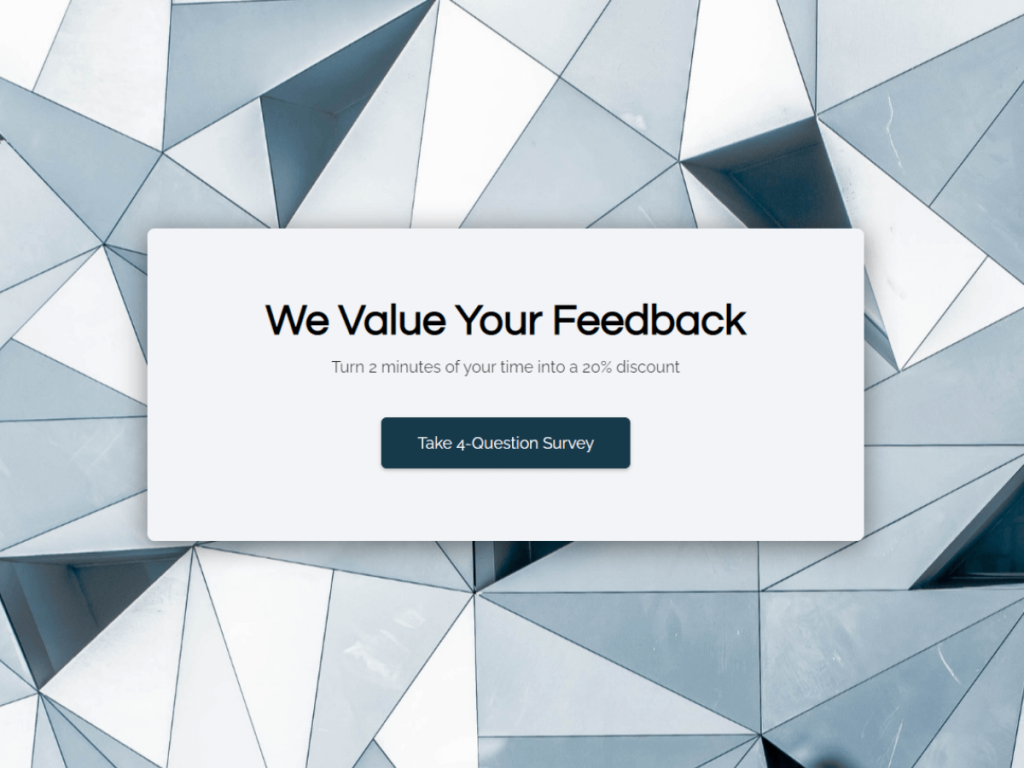 feedback survey template for discount.