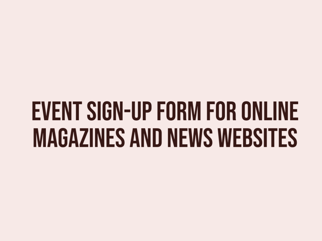 Event Sign-Up Form Template.