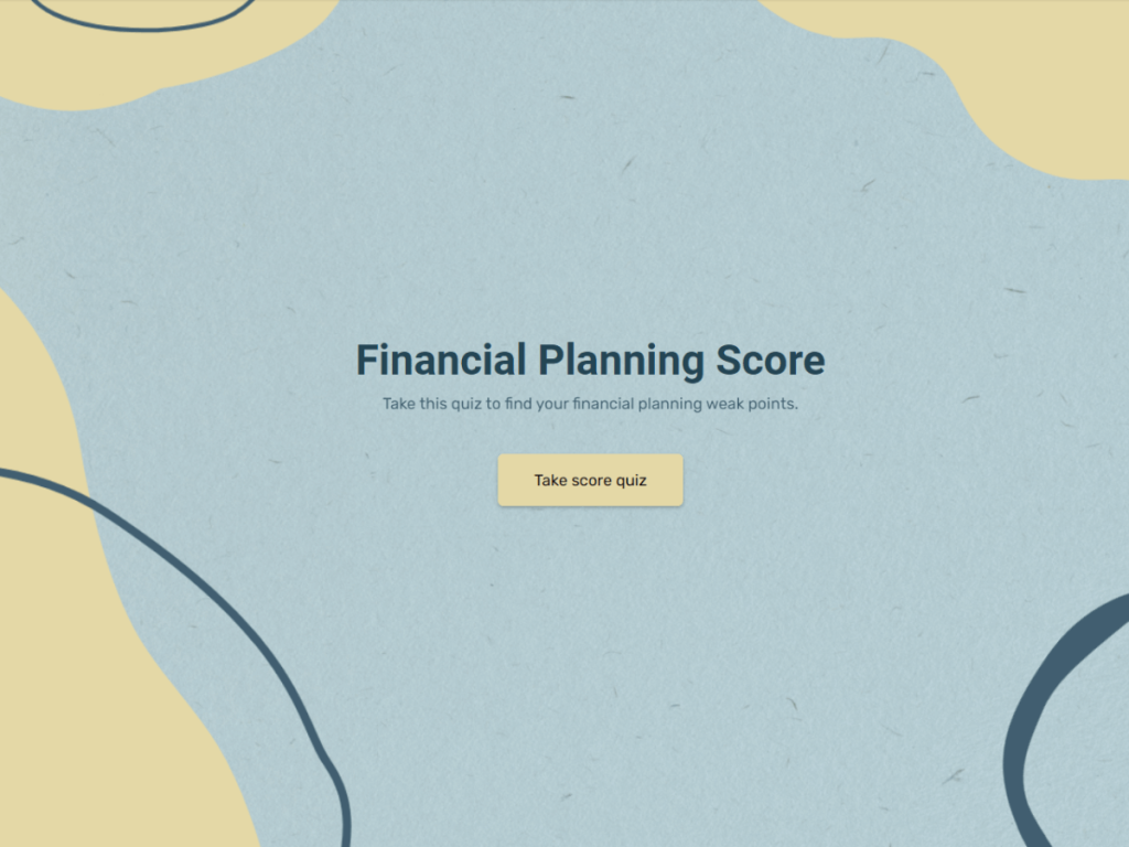 financial planning score template.