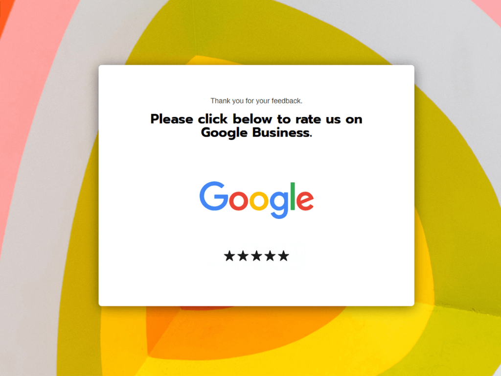 rate up on google business template.