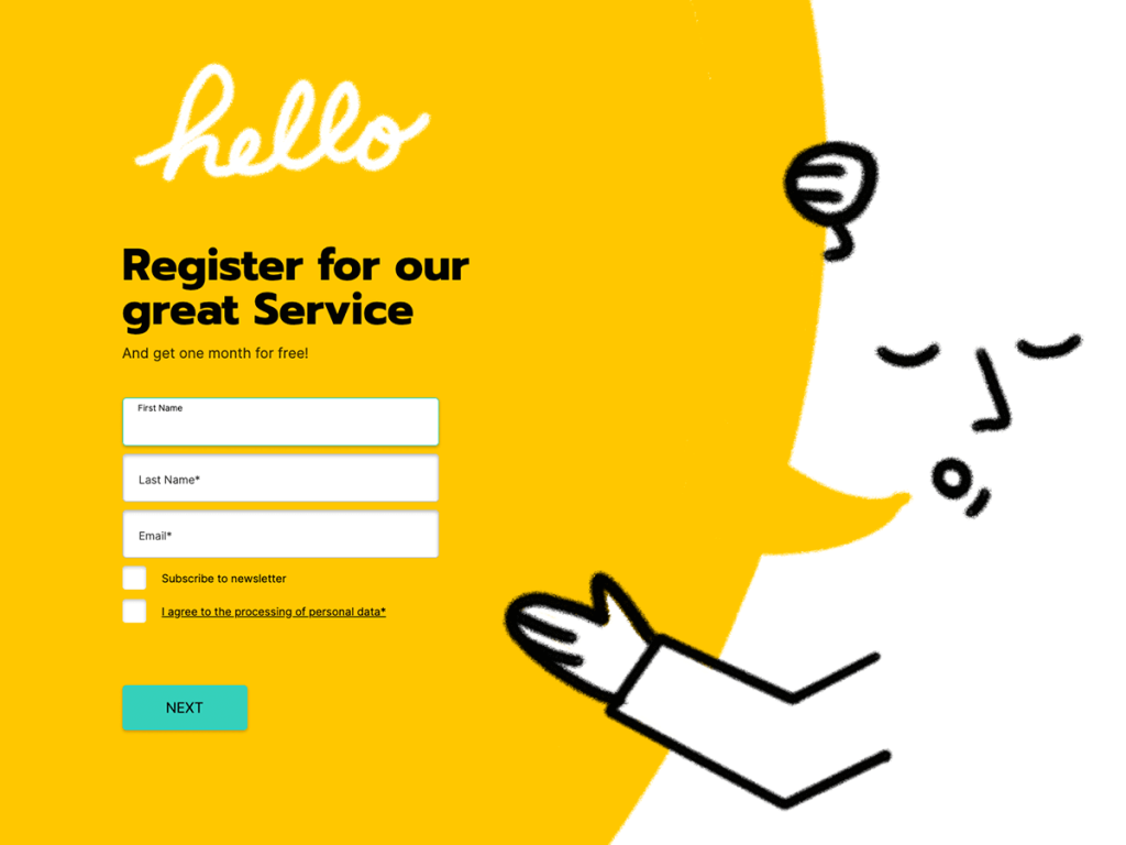 register for services template.
