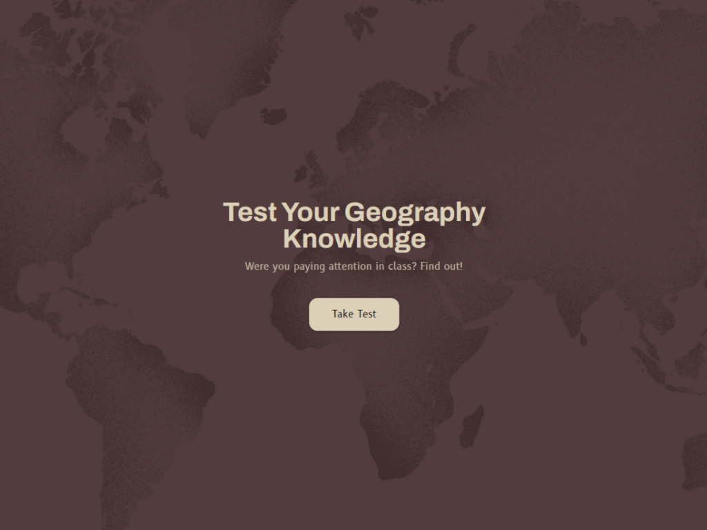 geography knowledge test template.