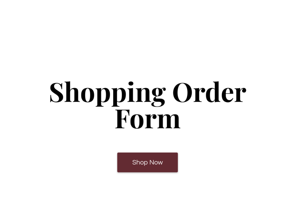 Shopping Order Form Template.