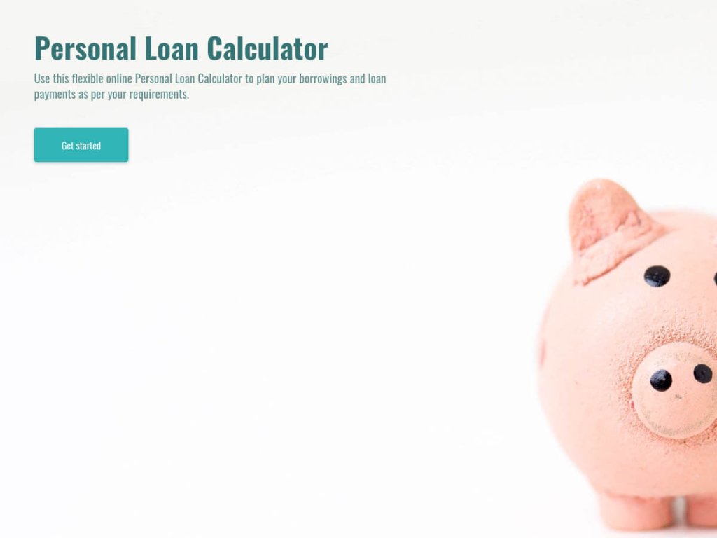 personal loan calculator template.