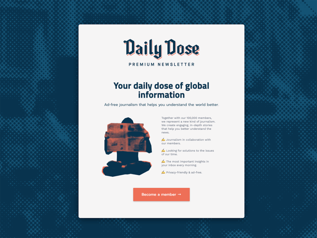 daily dose of global information - subscription page.