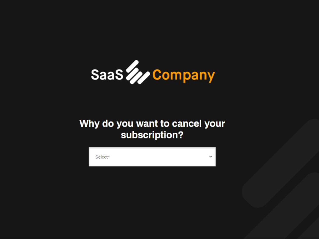 cancel subscription template page.