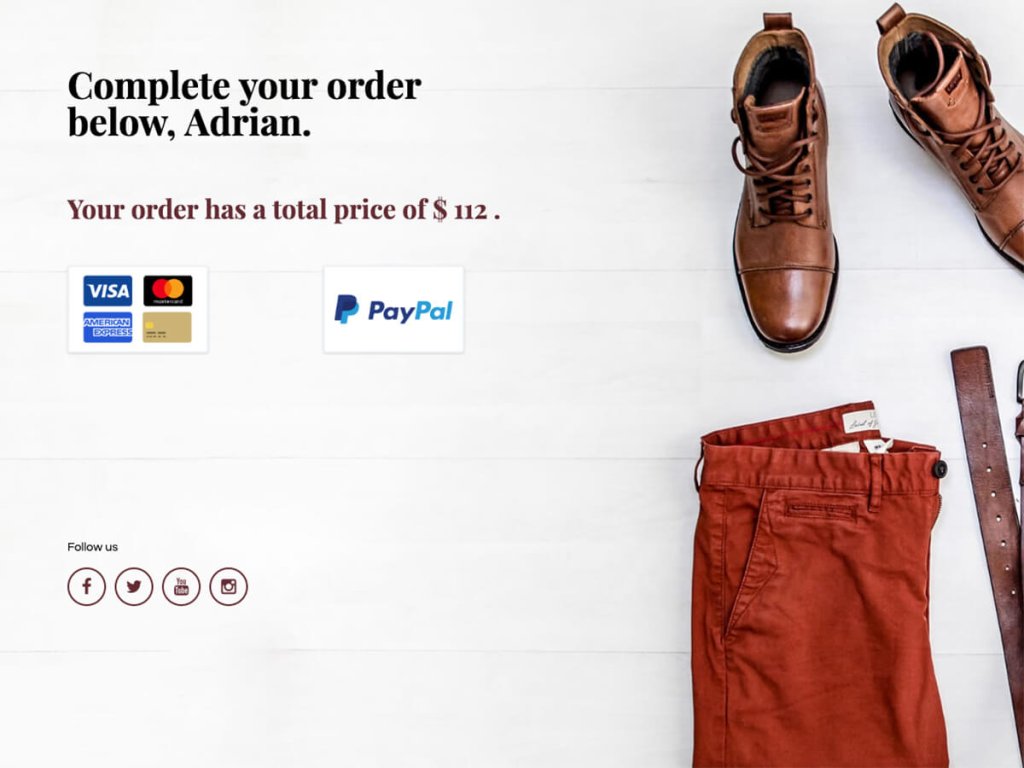 complete your order payment page template.