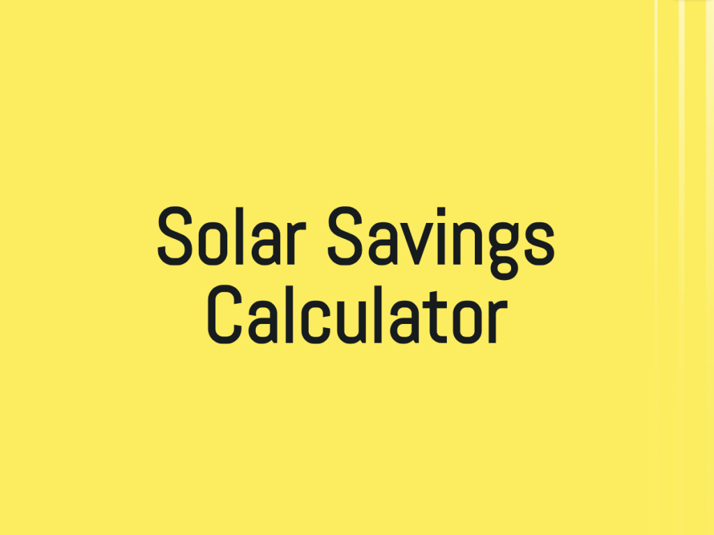 solar saving calculator.