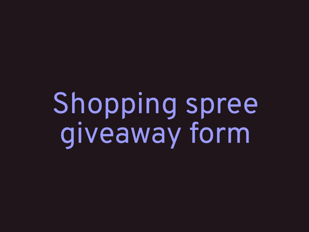 win a shopping spree template.